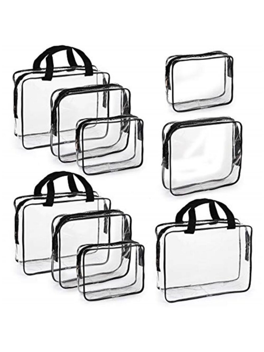 TSA Approved Clear Toiletry Bag Set 9Pack Waterproof Travel Makeup Organizer Bag